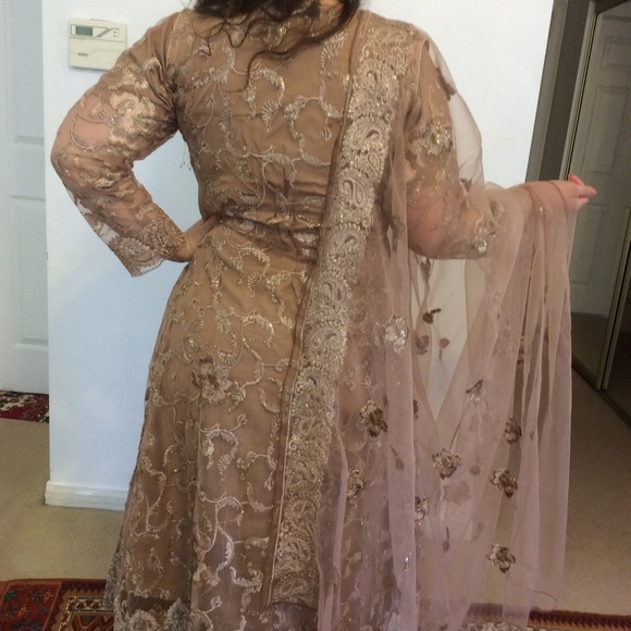 Pakistani Indian Suit Dress Anarkali 4 Piece - Picture 5 of 8